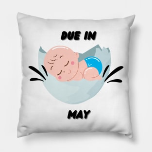 Due in May Baby Gift Pillow