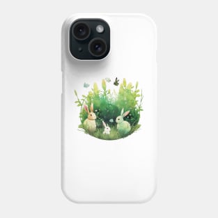 Watercolor Easter Bunny Trio Phone Case