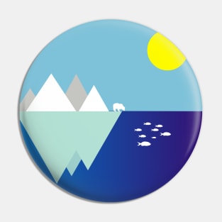 Iceberg, minimalist nature Pin