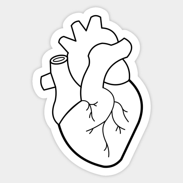 Simple Heart Line Art small - Heart - Sticker