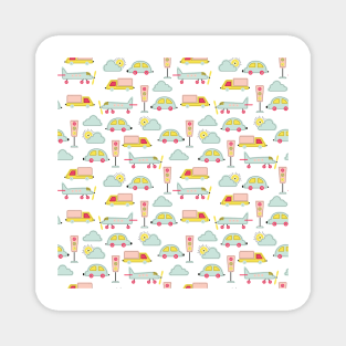 Cute Applique Transport Vehicles Magnet