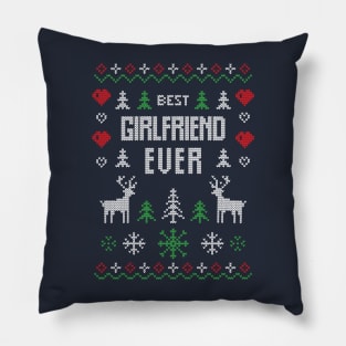 Best Girlfriend Ever Ugly Sweater Pillow