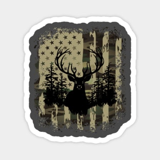 Camo US Flag Deer Elk Buck Camoflage Hunting Hunter Dad Gift Magnet