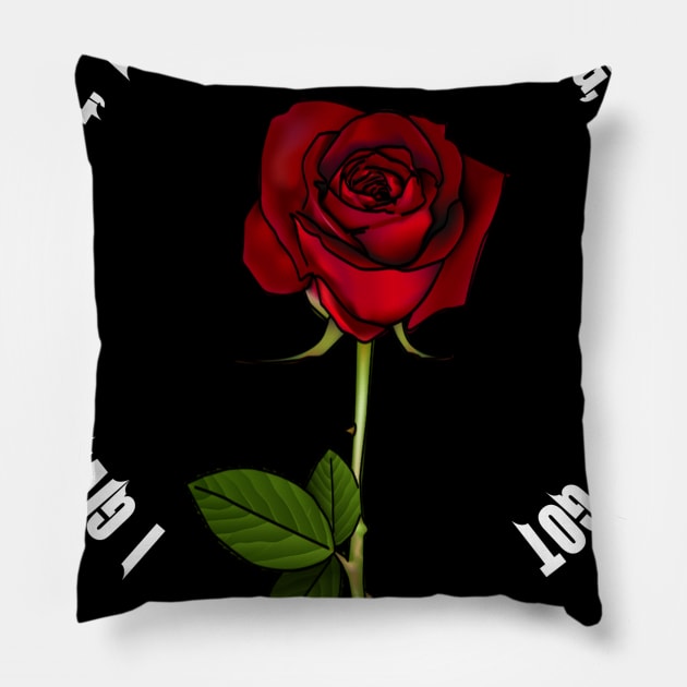 roses red, black Pillow by SpaceCityRecords