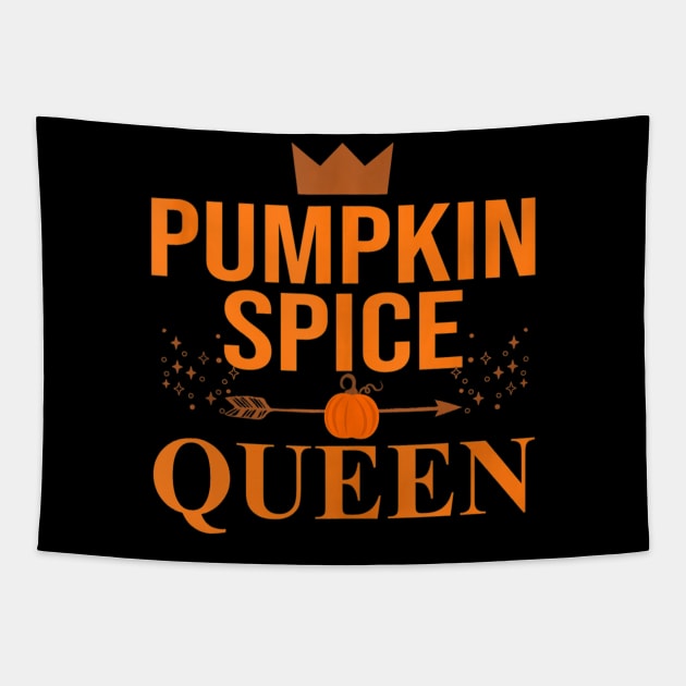 Pumpkin spice Queen Coffee Lover halloween Thanksgiving Tapestry by williamarmin