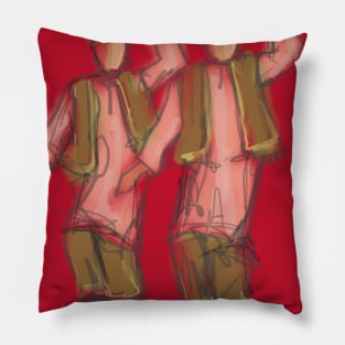 Bhangra Dancers Red Pillow