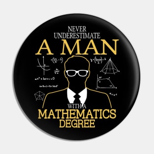 NEVER UNDERESTIMATE A MAN WITH  MATH DEGREE Pin