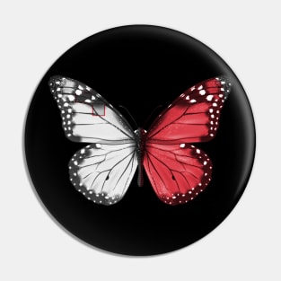 Maltese Flag  Butterfly - Gift for Maltese From Malta Pin