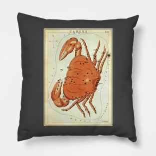 Cancer the Crab, from Urania's Mirror, Vintage Signs of the Zodiac Pillow