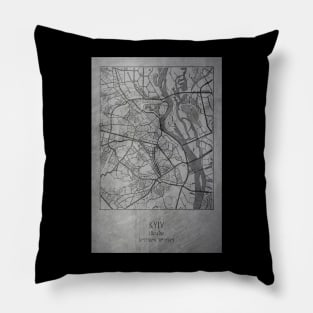 Kyiv, Ukraine, city street map Pillow