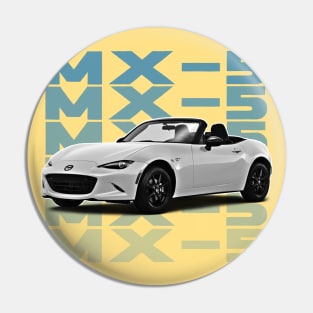 Mazda MX-5 (White) / Retro Style Design Pin