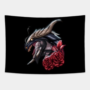 Broken Tusk - Evil Black Dragon Tapestry