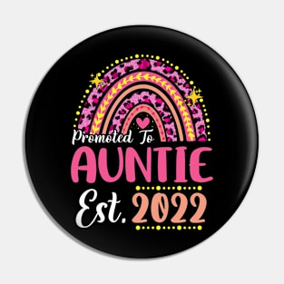 Promoted to Auntie Est.2022 Rainbow Aunt to Be New Aunt Pin