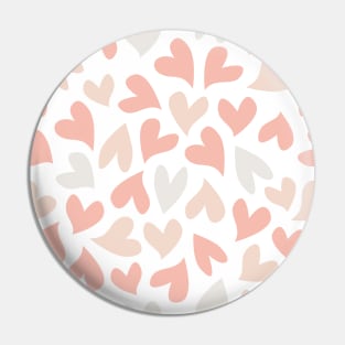 Seamless powder pink hearts pattern Pin