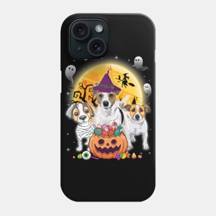 Jack Russell Terrier Dog Mummy Witch Moon Ghosts Happy Halloween Thanksgiving Merry Christmas Day Phone Case