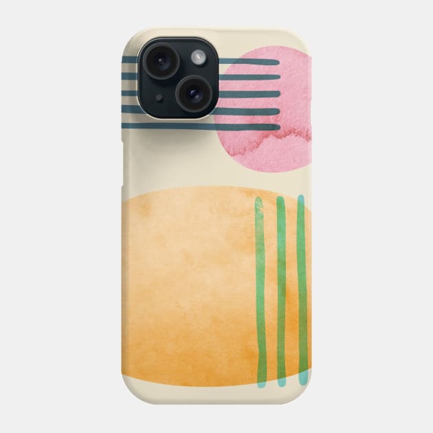 The Beach Abstract Geometric Overlap Acrylic Watercolor Shapes Painting Phone Case by anycolordesigns