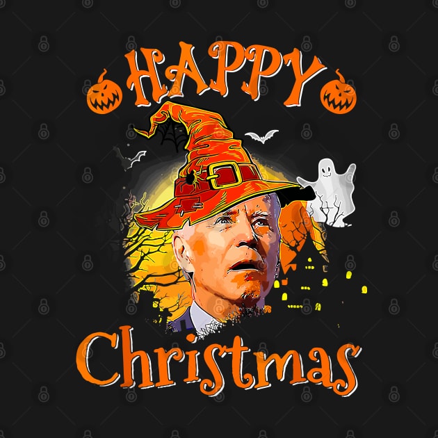 Happy Christmas Joe Biden Confused Pumpkin Halloween Spooky by StarMa