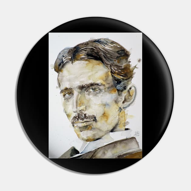 NIKOLA TESLA watercolor portrait .2 Pin by lautir