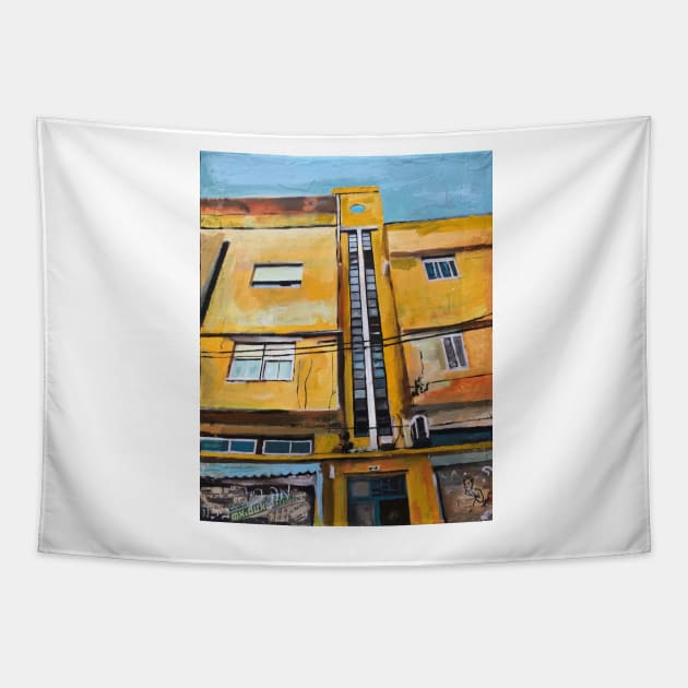 Tel Aviv, Yellow 1930s Apartments Tapestry by golan22may