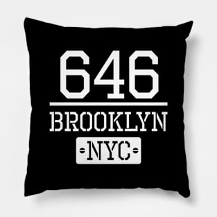 Brooklyn 646 NYC - White Pillow