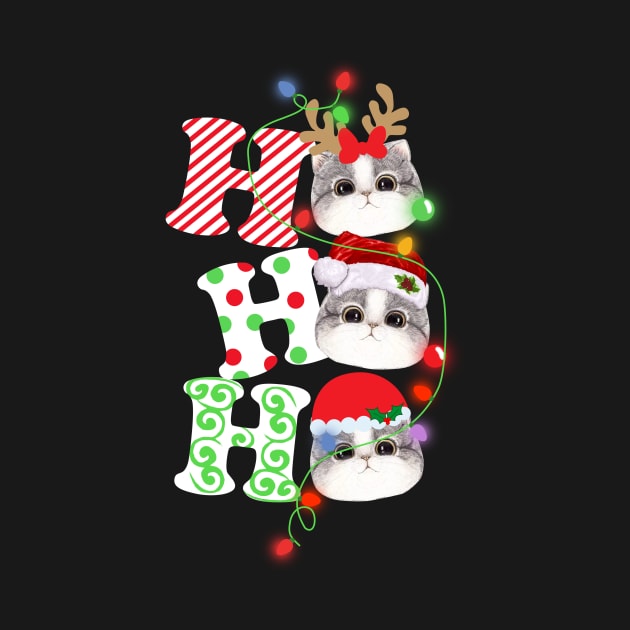 Ho Ho Ho Funny Christmas For Cat Lovers by wheeleripjm