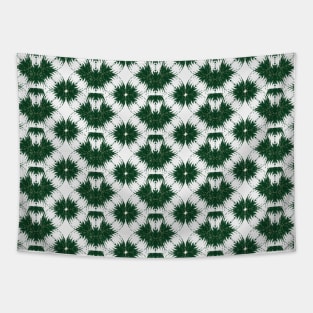 Peacock feather pattern 4 - dark green version / white background Tapestry