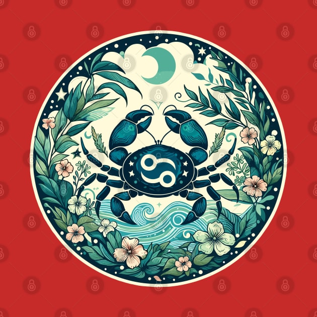 "Celestial Embrace: Cancer Serenity"- Zodiac Horoscope Star Signs by stickercuffs