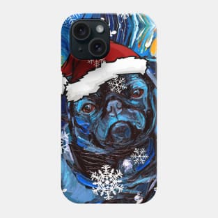 Black Pug Santa Phone Case