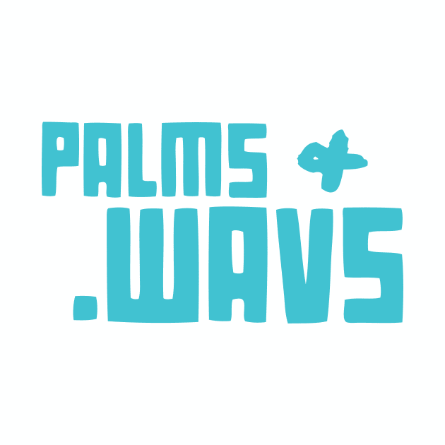 Palms and Wavs Logo Tee 2 - Big Teal by jhonithevoice