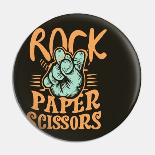 Rock Paper Scissors Art Design with Hand Pin