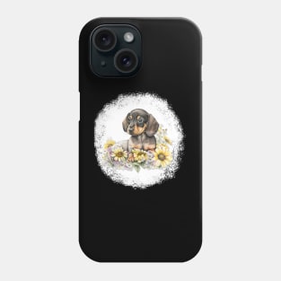 Dachshund Puppy Laying In Flowers Phone Case