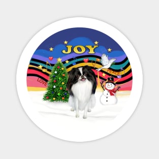 "Christmas Joy" with a Japanese Chin Magnet