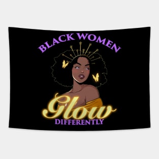 Black Women Glow Differently Tapestry