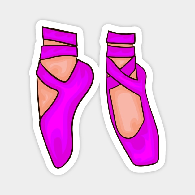 Ballerina's Pink Ballet Shoes Magnet by CatsAreAmazing1