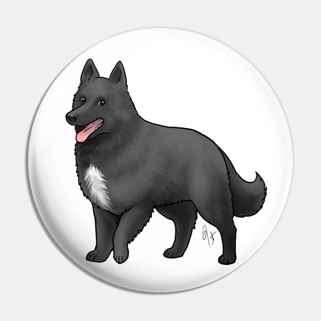 Dog - Belgian Sheepdog - Black and White Pin by Jen's Dogs Custom Gifts and Designs