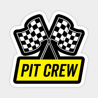 Yellow Italic Pit Crew for Racing Party Costume Magnet