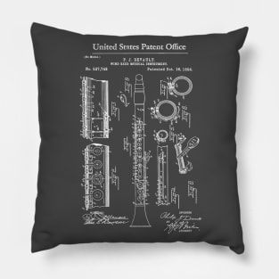 Clarinet Patent White Pillow