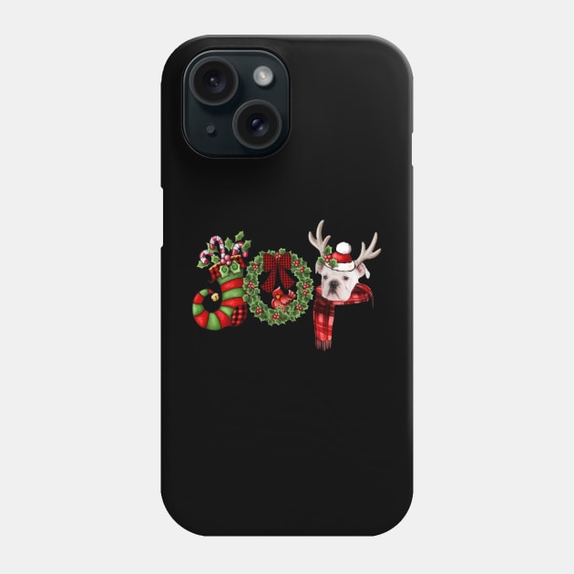 Christmas Joy Dwarf Stocking Reindeer English Bulldog Phone Case by Marcelo Nimtz