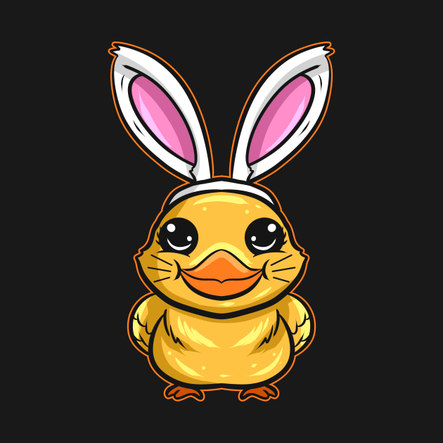 A Duckling Or Chick With Easter Bunny Ears. Easter by SinBle