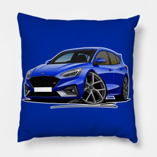 Ford Focus (Mk4) ST Blue Car Caricature Pillow