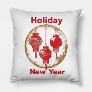 Chinese New Year Holiday Extravaganza: Popart Red Lantern Celebration Pillow