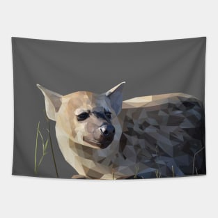 Low Poly Hyena lying down Tapestry