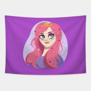 Cute Girl Cartoon Princess Design Tapestry