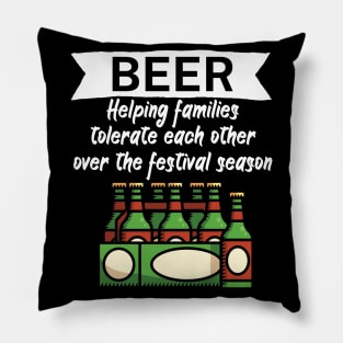 Beer Helping families tolerate each other over the festival season Pillow