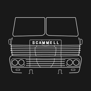 Classic 1970s Scammell Routeman lorry white outline graphic T-Shirt