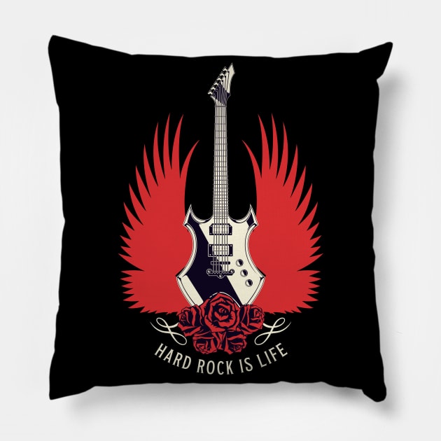 Hard Rock Is Life Pillow by Creativity Haven