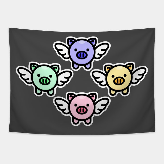 When Pigs Fly: Rainbow Tapestry by Red Wolf