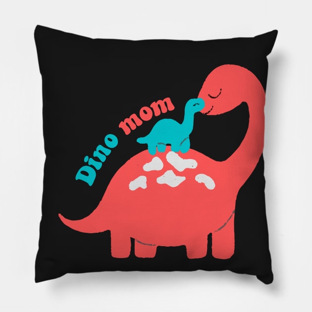 Dino mom - cute cozy Pillow by zaiynabhw