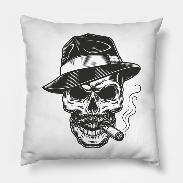 Skeleton head Pillow by Abu Muorad