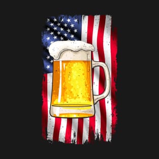 Craft Beer American Flag USA 4th July Brewery Gift T-Shirt